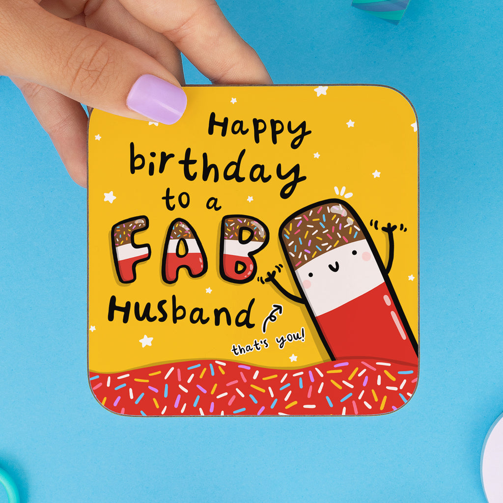 Fab Husband Birthday Coaster