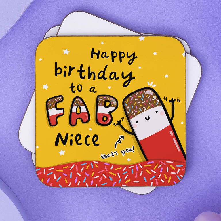 Fab Niece Birthday Coaster