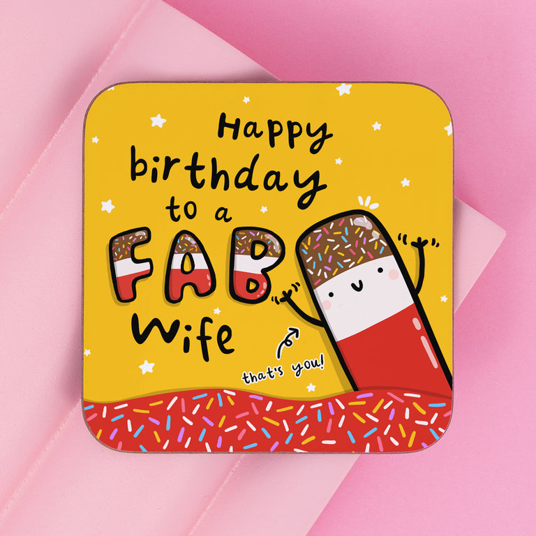 Fab Wife Birthday Coaster