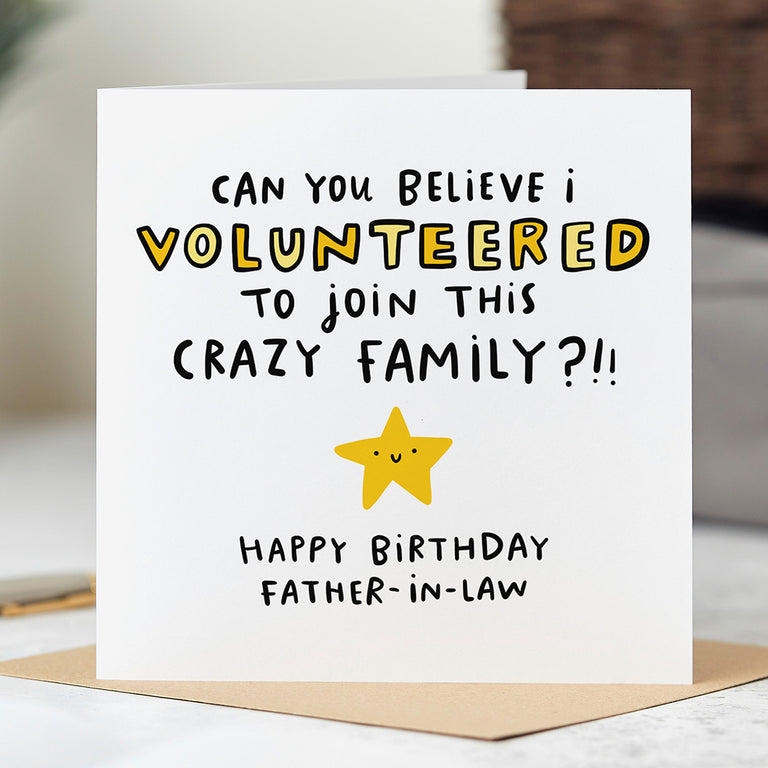Father-in-law Crazy Family Birthday Card