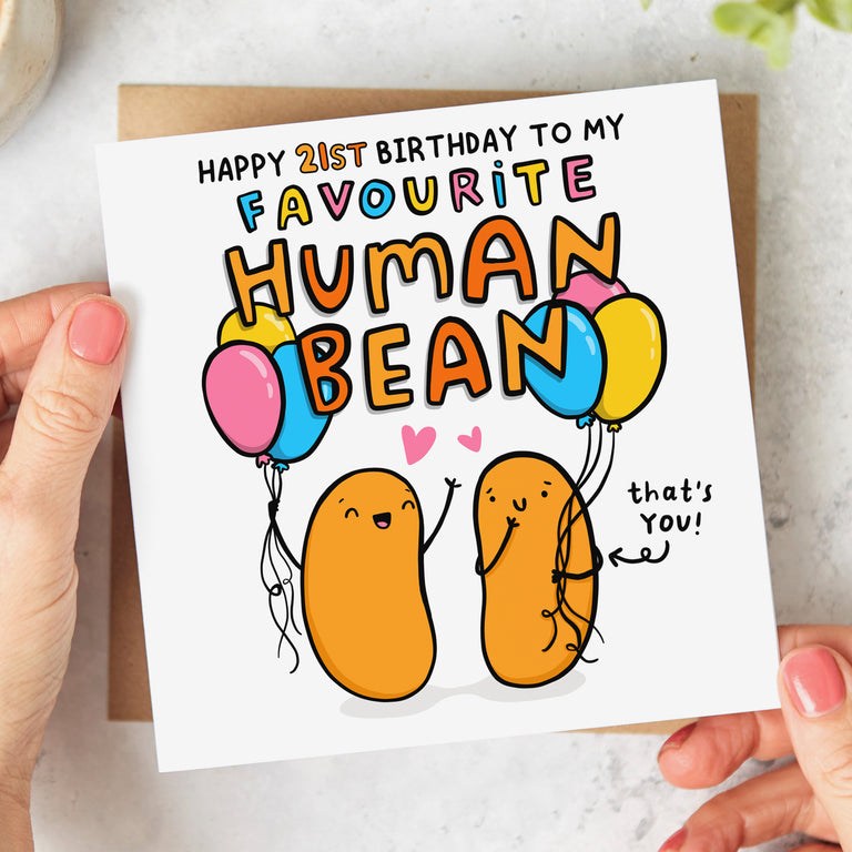 Favourite Human Bean 21st Birthday Card