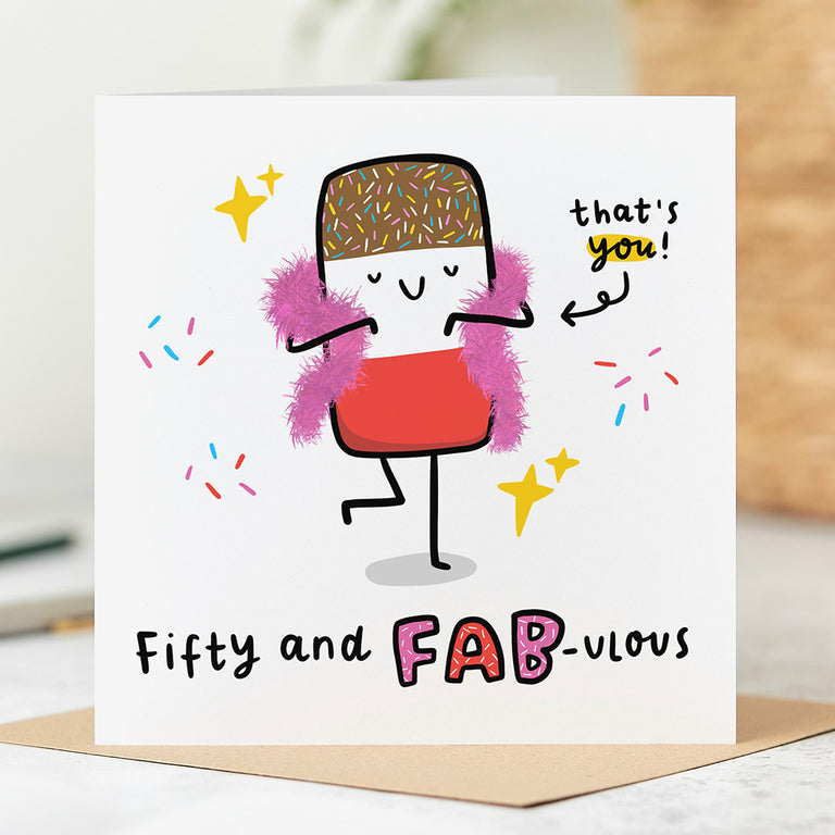 Fifty and Fab-ulous Birthday Card