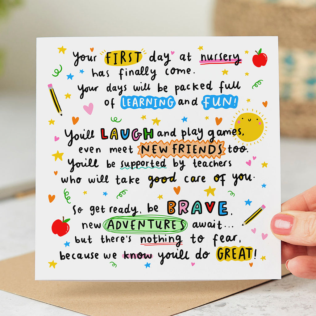 First Day of Nursery Card