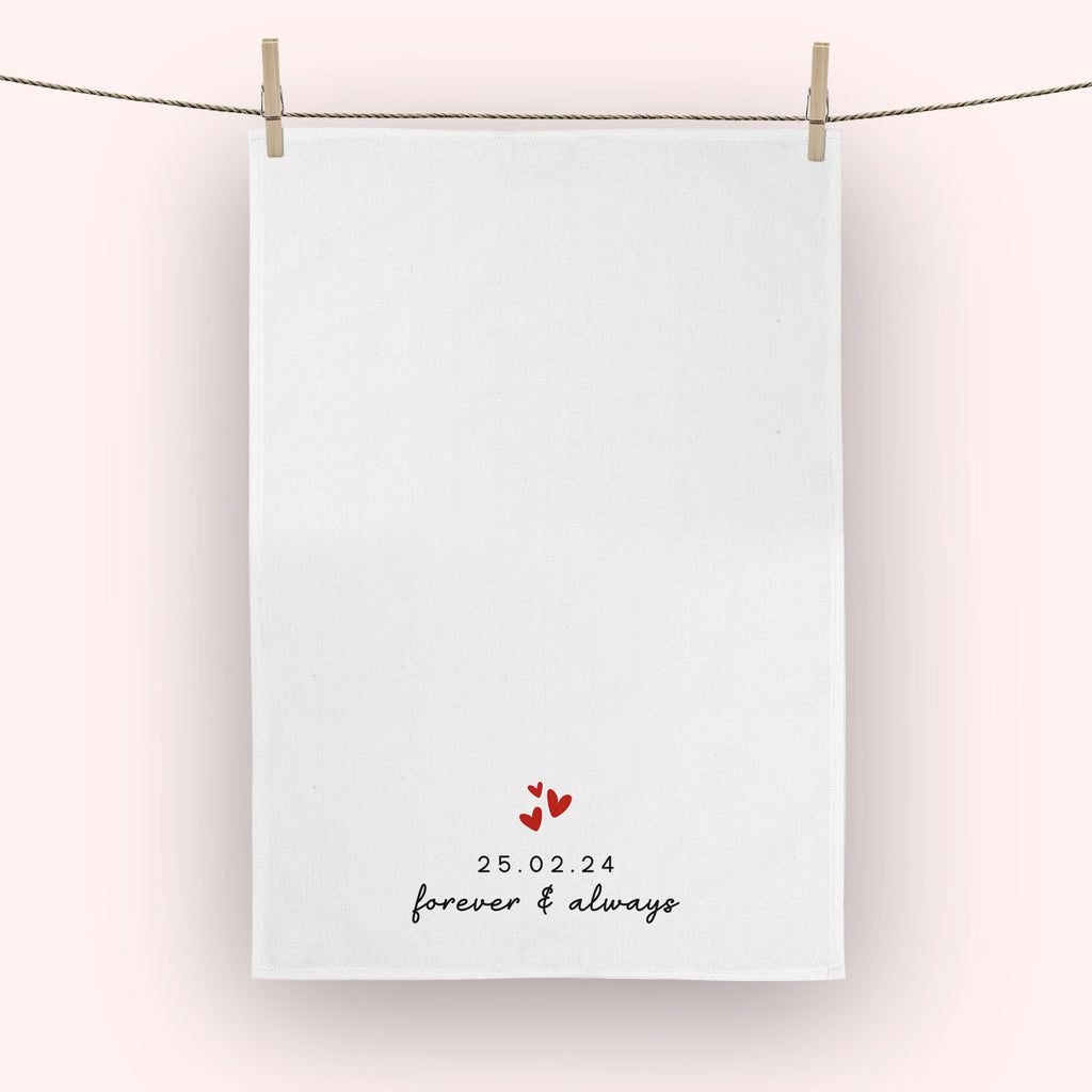 Forever and Always Personalised Tea Towel