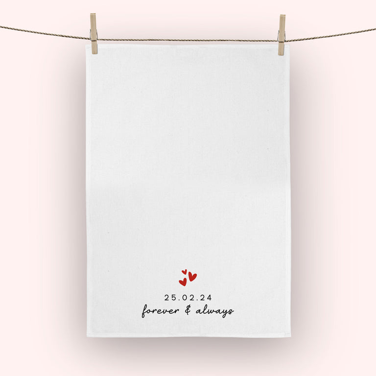 Forever and Always Personalised Tea Towel