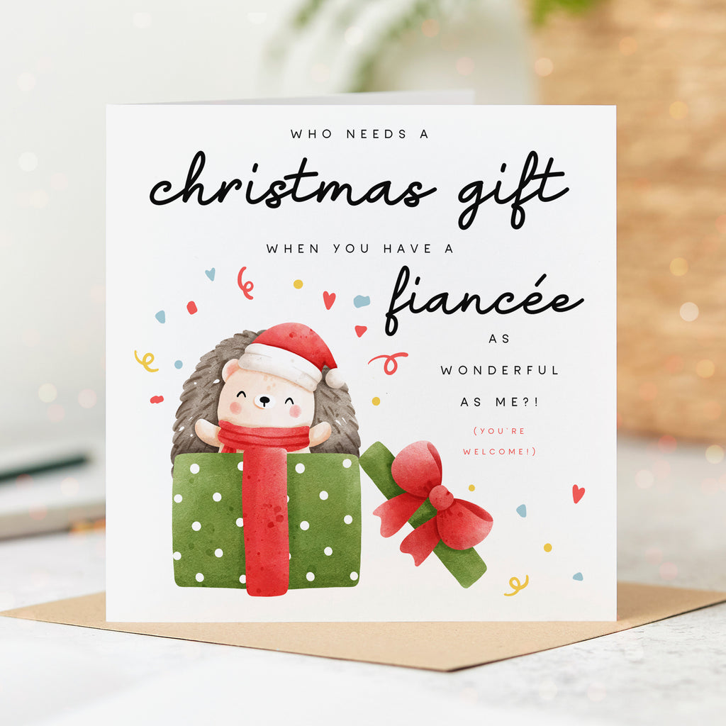 Fiancée is Your Wonderful Gift Christmas Card