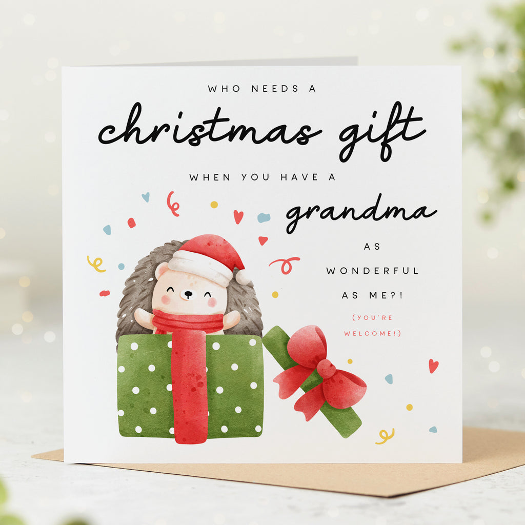 Grandma is Your Wonderful Gift Christmas Card