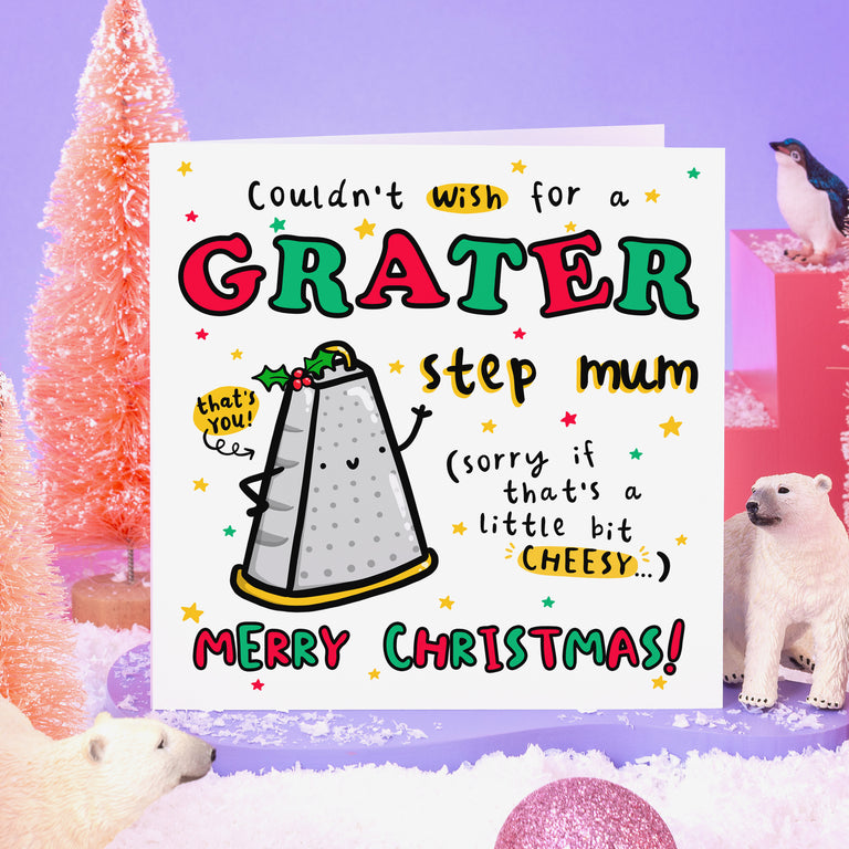 Grater Step Mum Christmas Card
