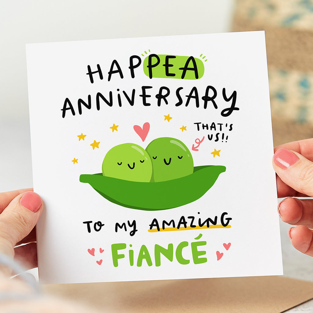 Fiancé Hap-pea Anniversary Card