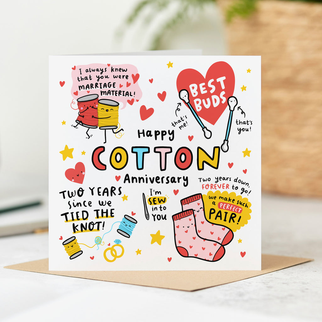 Happy Cotton Anniversary Card