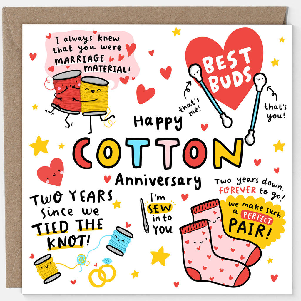 Happy Cotton Anniversary Card