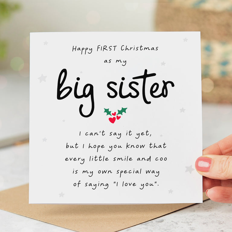 First as My Big Sister Christmas Card