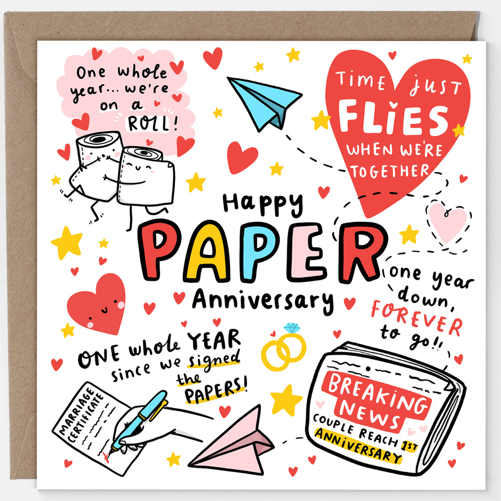 Happy Paper Anniversary Card