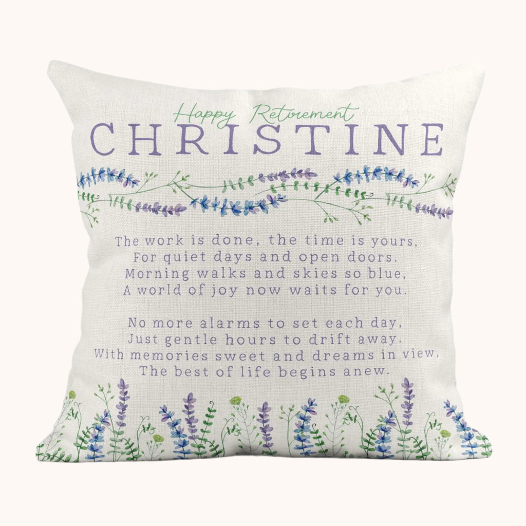 Happy Retirement Personalised Cushion