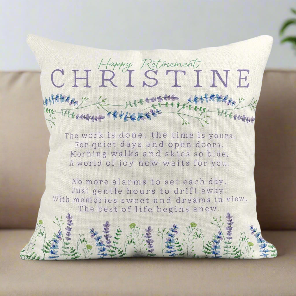 Happy Retirement Personalised Cushion