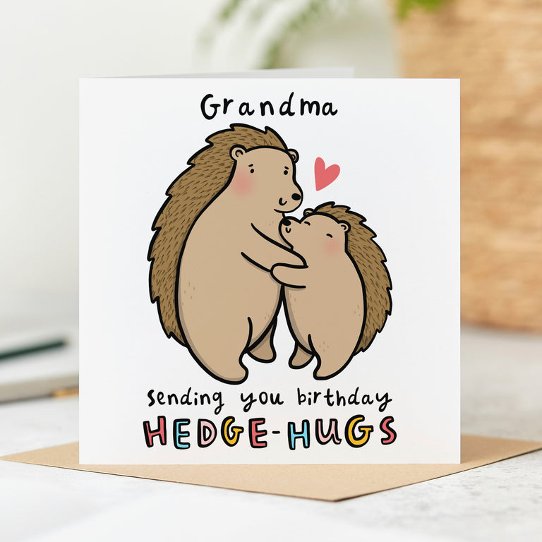 Grandma Hedge Hugs Birthday Card