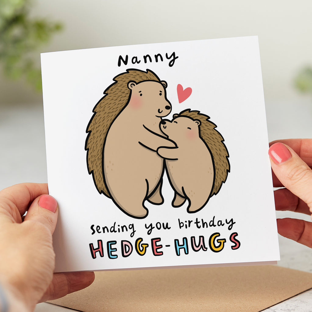 Nanny Hedge Hugs Birthday Card