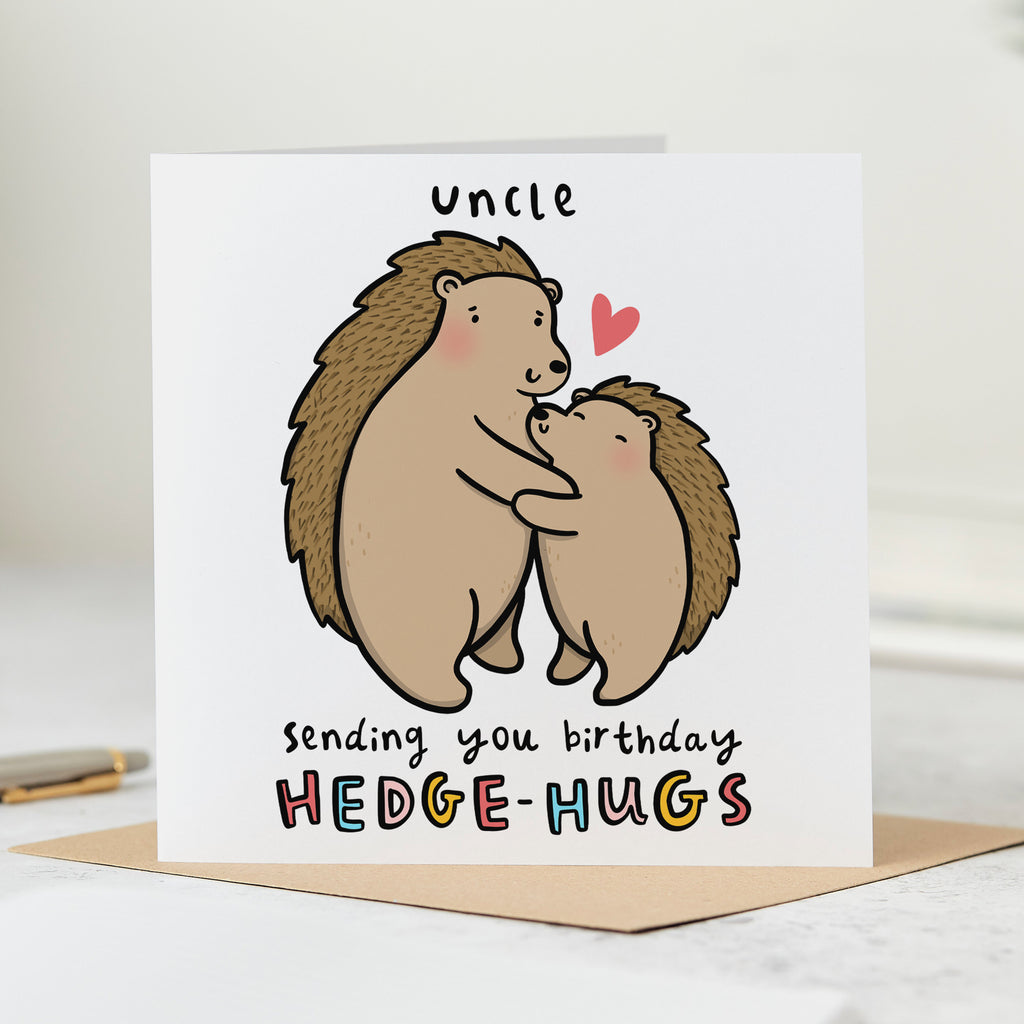 Uncle Hedge Hugs Birthday Card
