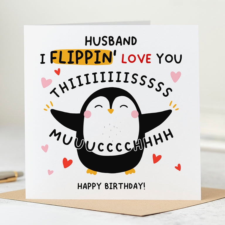 Husband Flippin Birthday Card