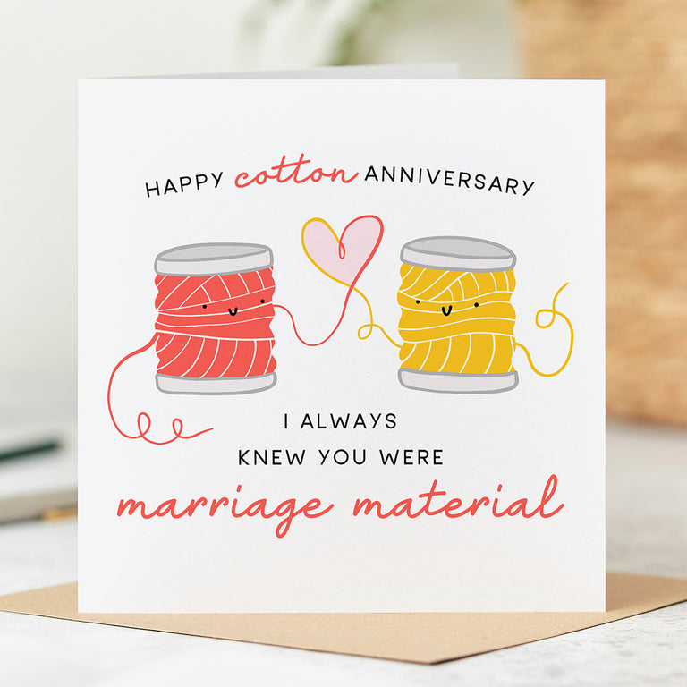 2nd Anniversary Card - Cotton Marriage Material