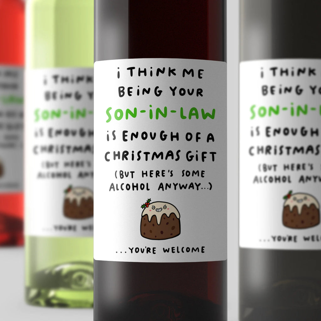 Being Your Son-In-Law Christmas Wine Label