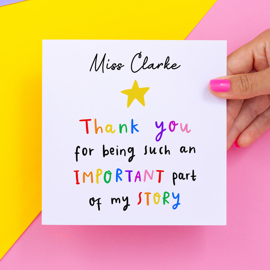 Personalised Thank You Card - Part of My Story