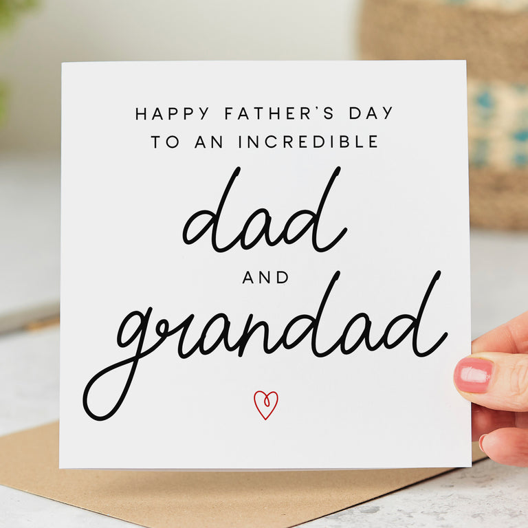 Incredible Dad and Grandad Father's Day Card