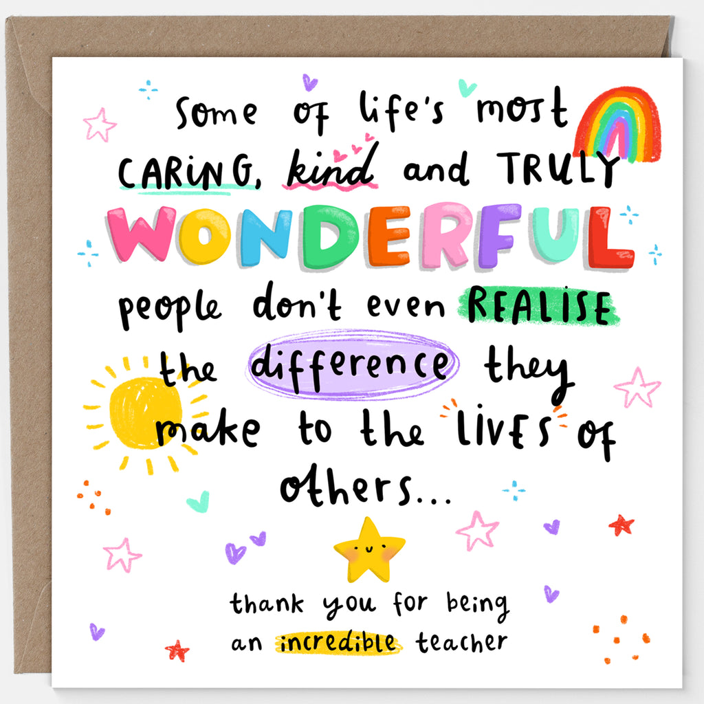 Incredible Teacher Card