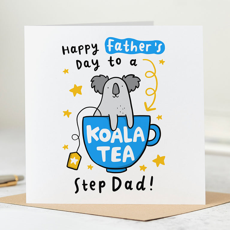 Koala Tea Step Dad Father's Day Card