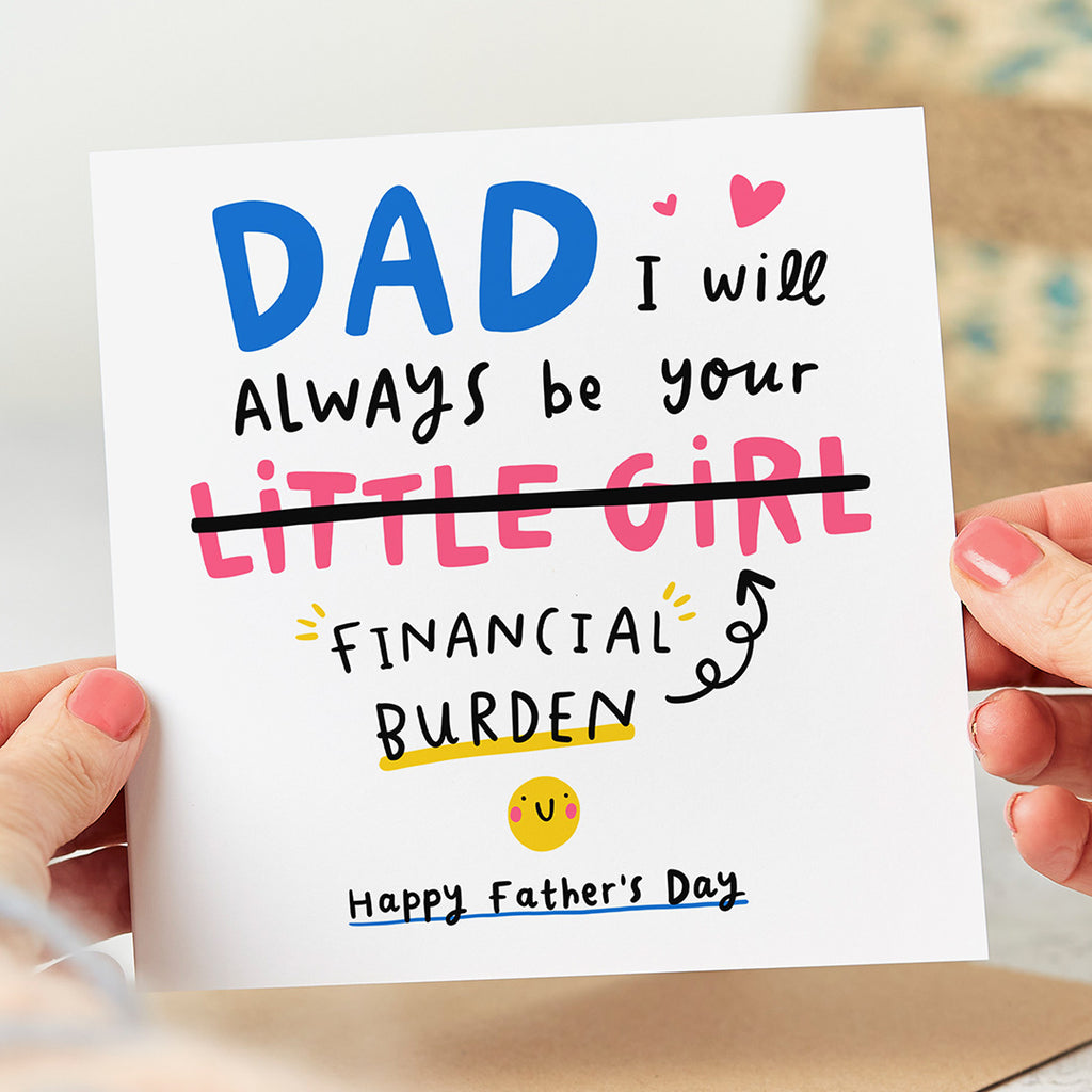 Little Girl Financial Burden Father's Day Card