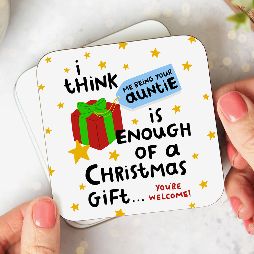 Auntie Enough - Christmas Coaster