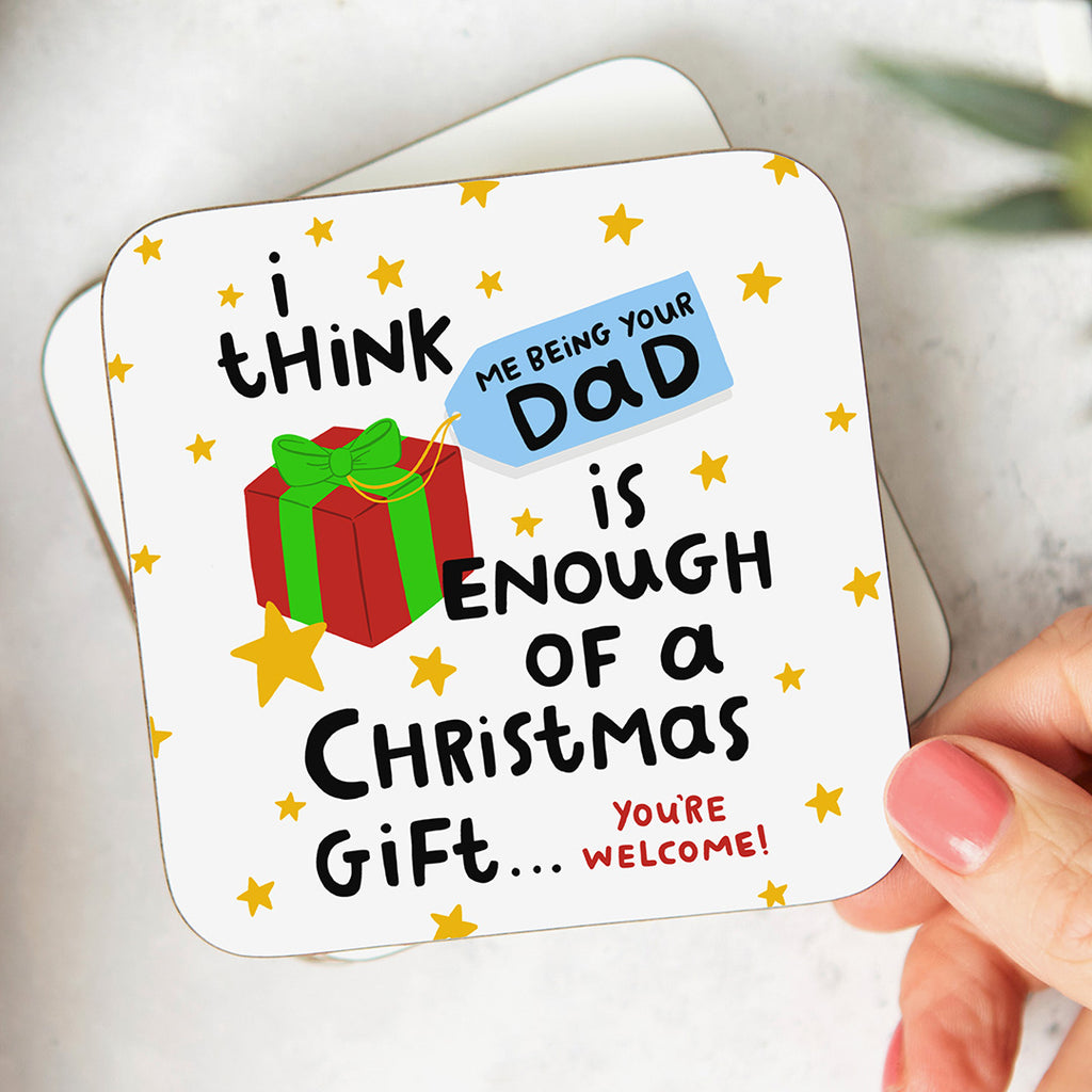 Dad Enough - Christmas Coaster