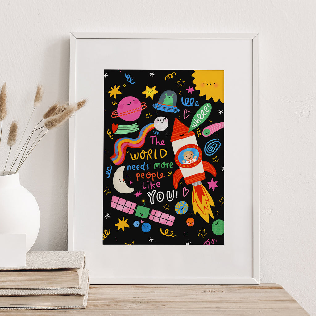 Personalised Astronaut Space Art Print | Kids Affirmation Nursery Poster