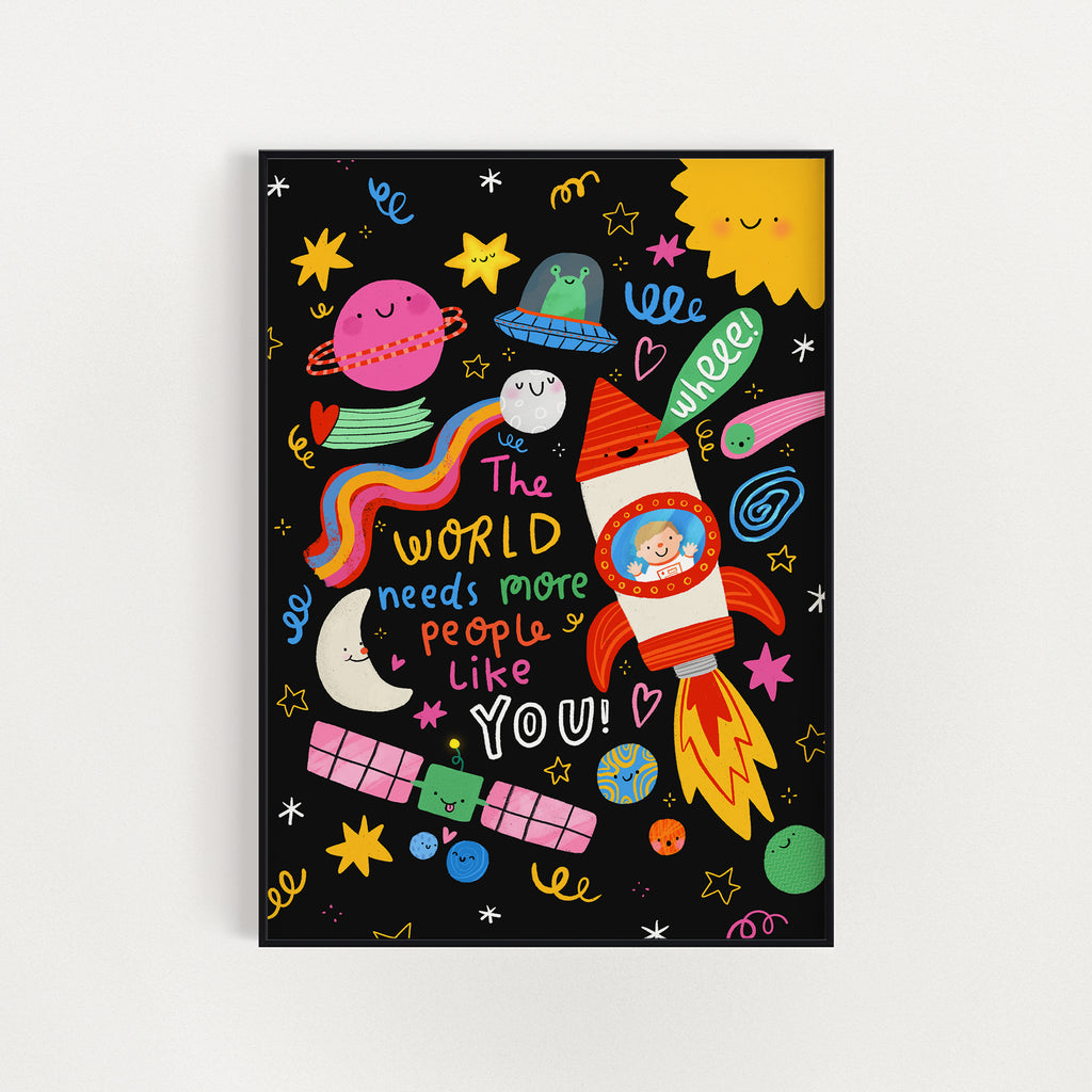 Personalised Astronaut Space Art Print | Kids Affirmation Nursery Poster