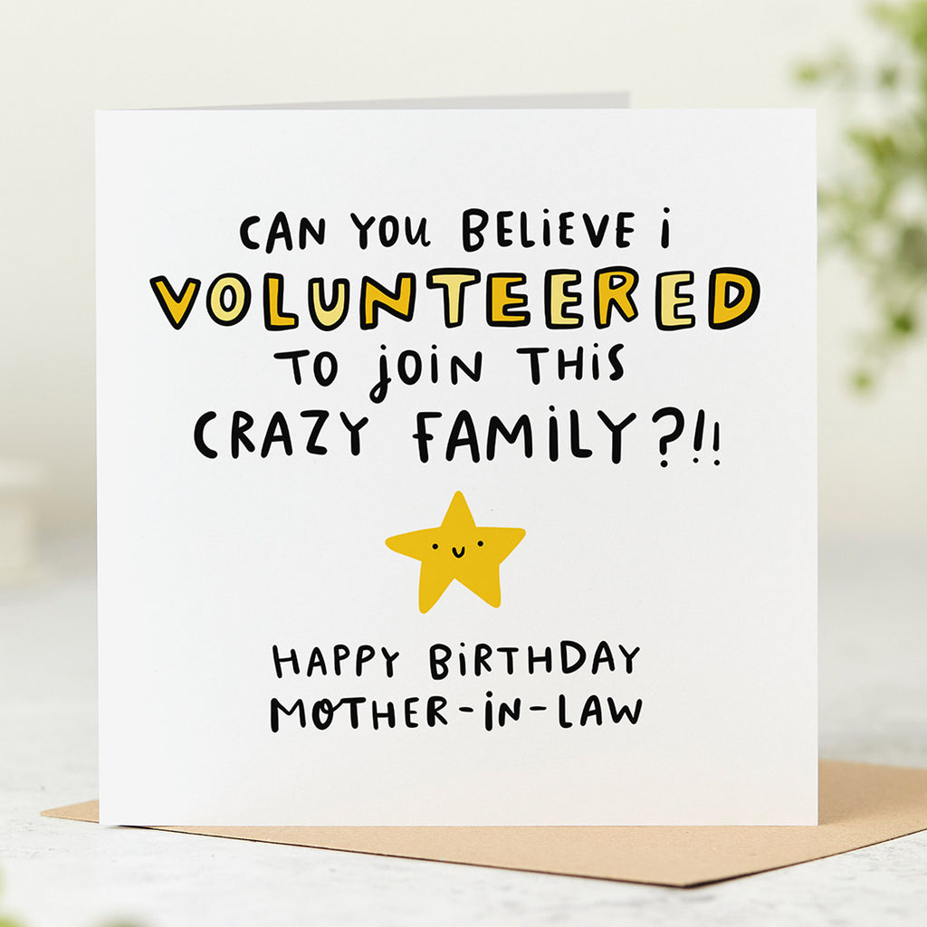 Mother-in-law Crazy Family Birthday Card