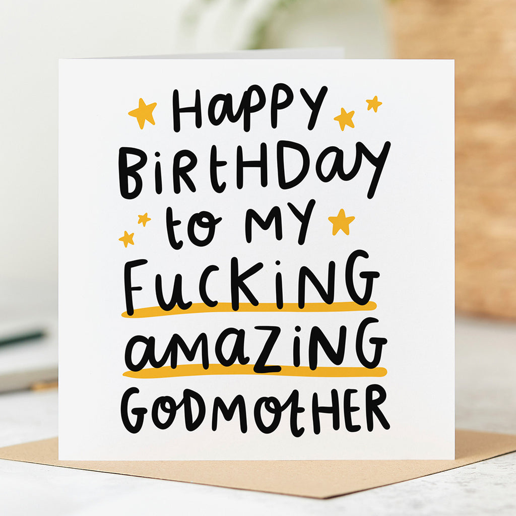 Godmother Fucking Amazing Birthday Card