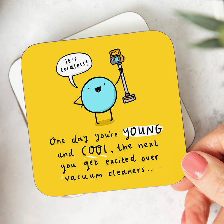 Excited Over Vacuum Cleaners Coaster
