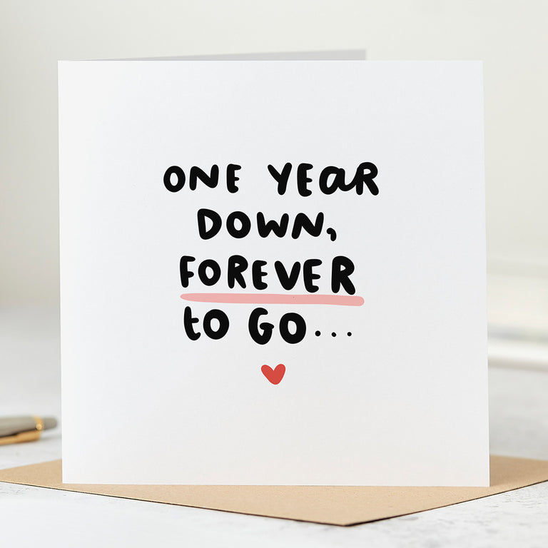 One Year Down Anniversary Card