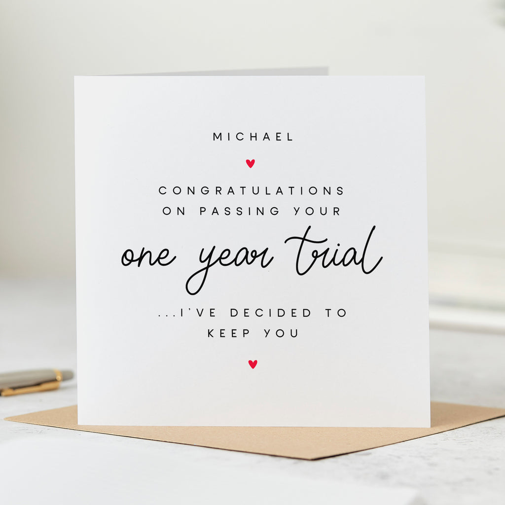 One Year Trial Personalised Anniversary Card
