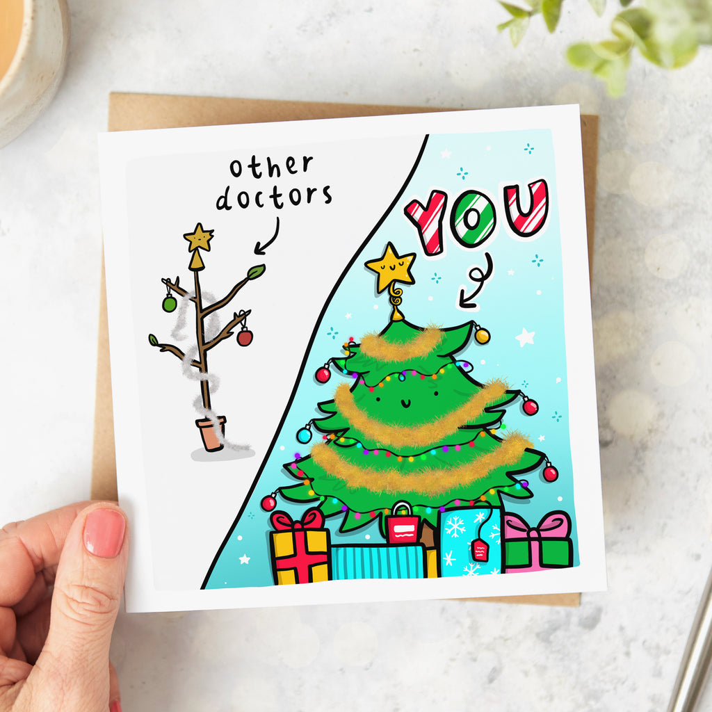 Doctor Christmas Tree Card