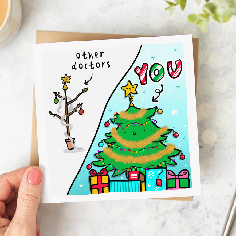 Doctor Christmas Tree Card
