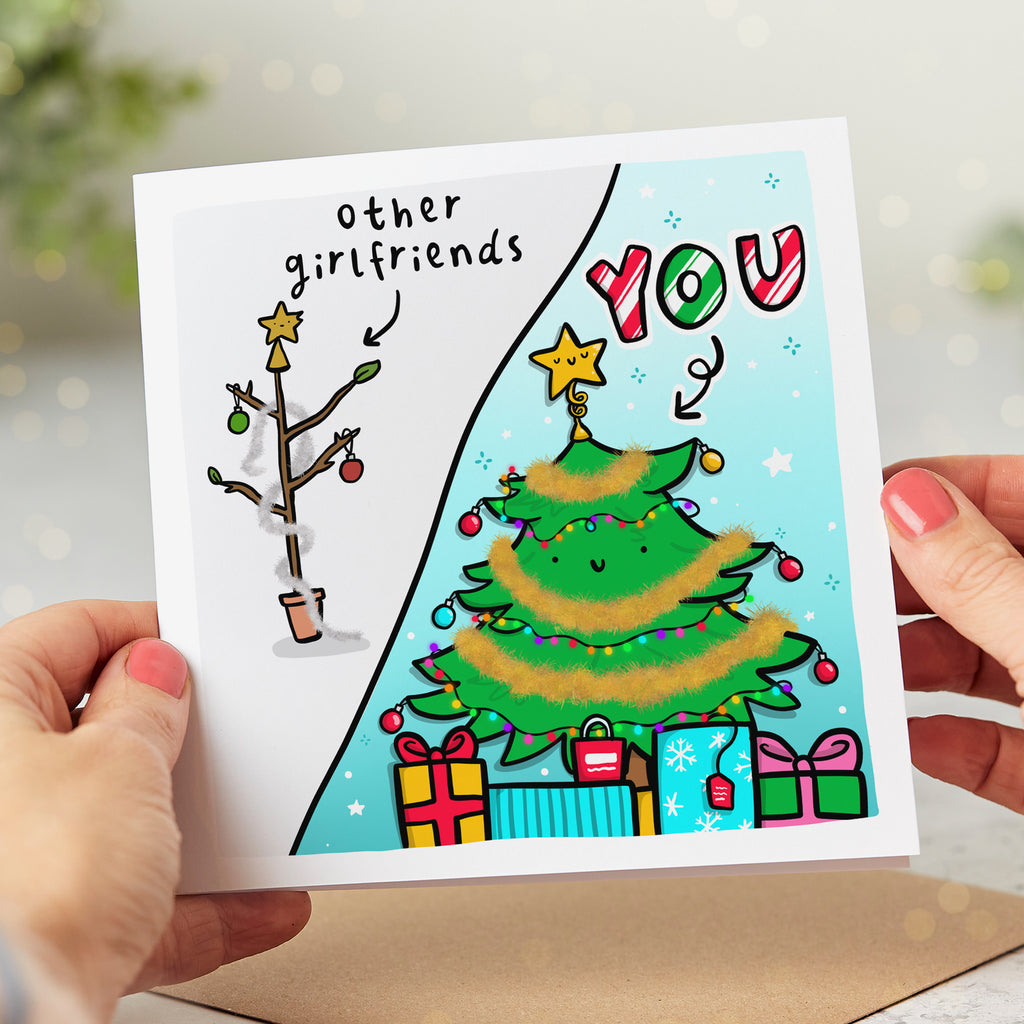 Girlfriend Christmas Tree Card