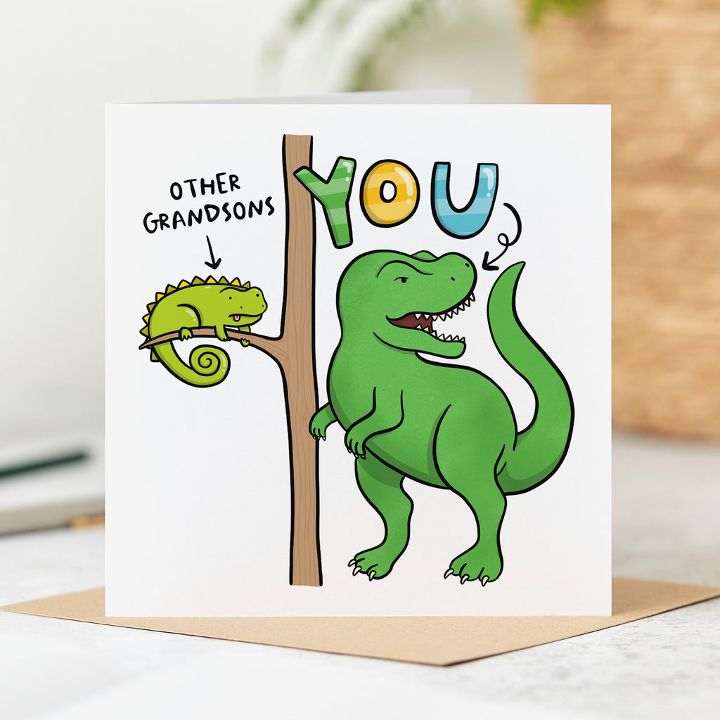 Other Grandsons and You Dinosaur Card