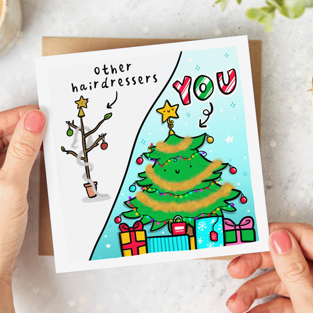 Hairdresser Christmas Tree Card