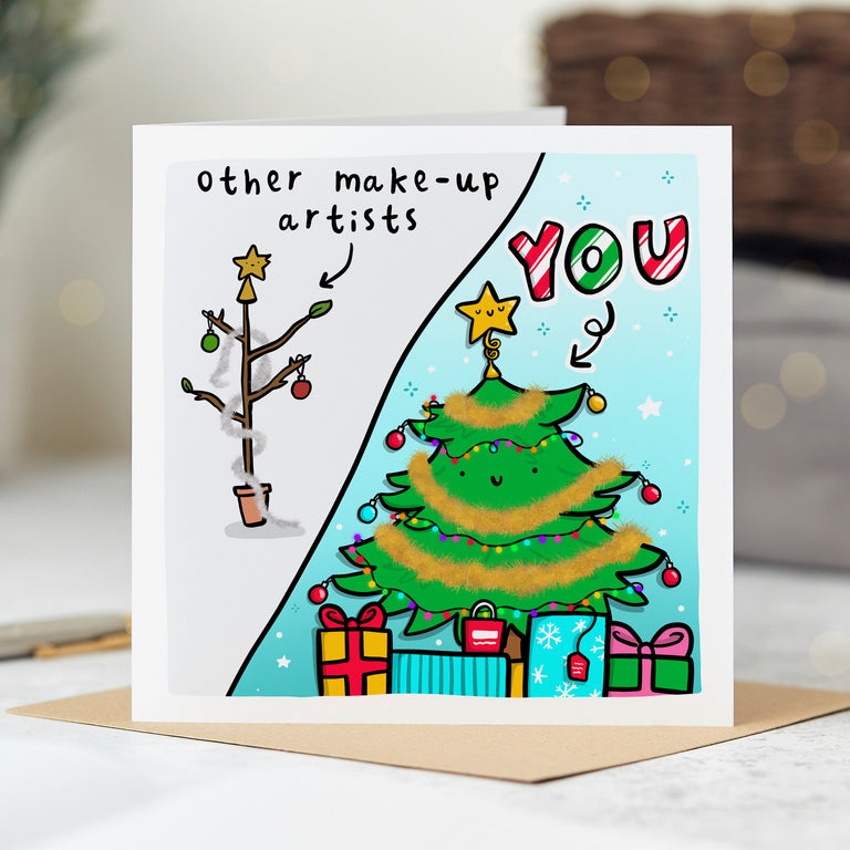 Make-up Artist Christmas Tree Card