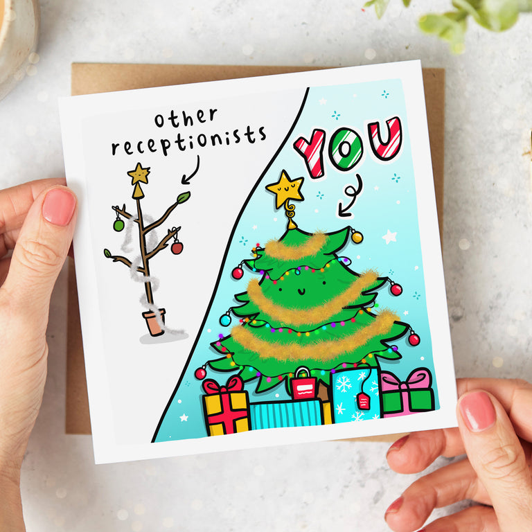 Receptionist Christmas Tree Card