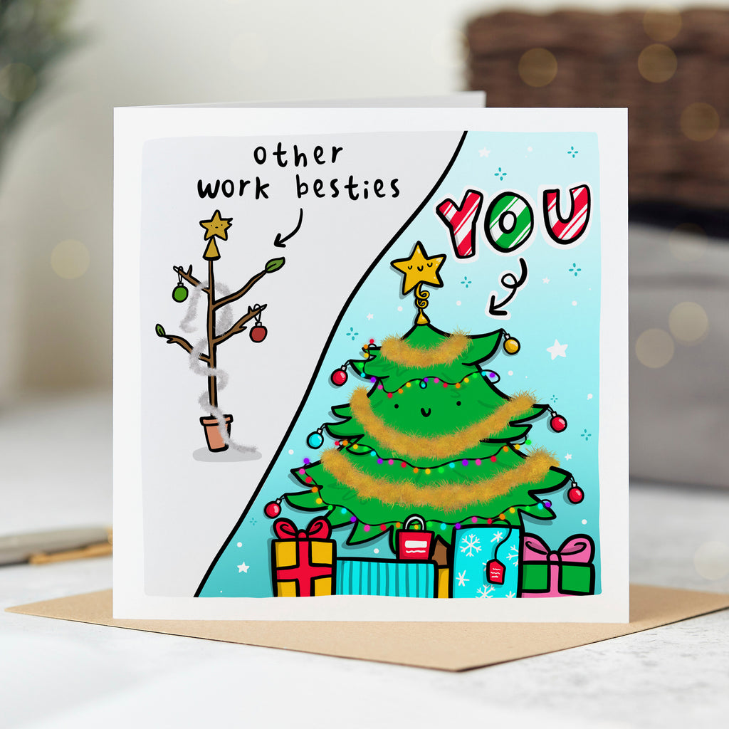 Work Bestie Christmas Tree Card