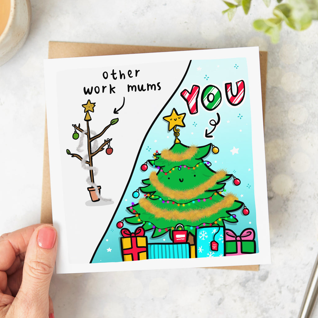 Work Mum Christmas Tree Card