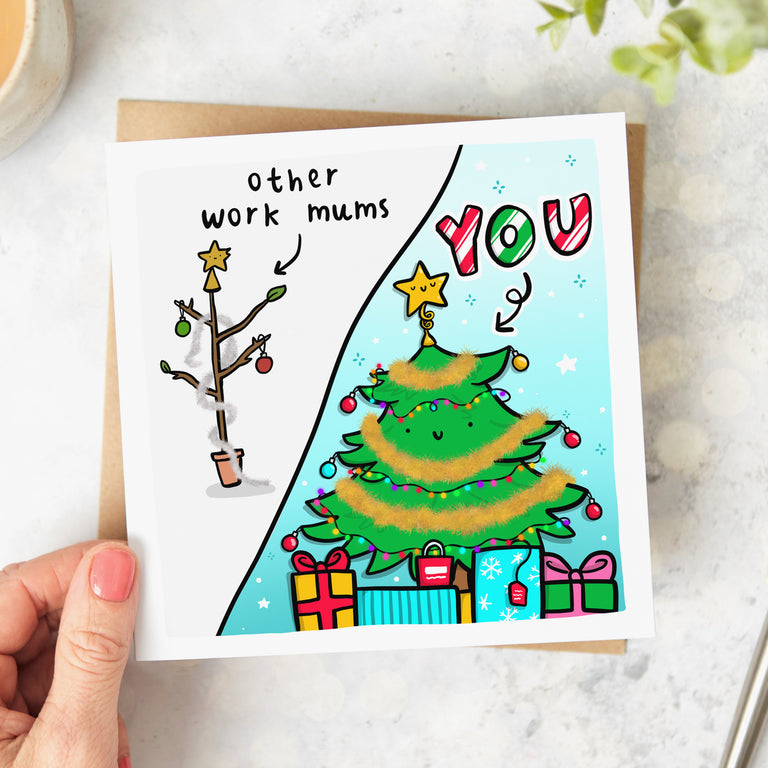 Work Mum Christmas Tree Card