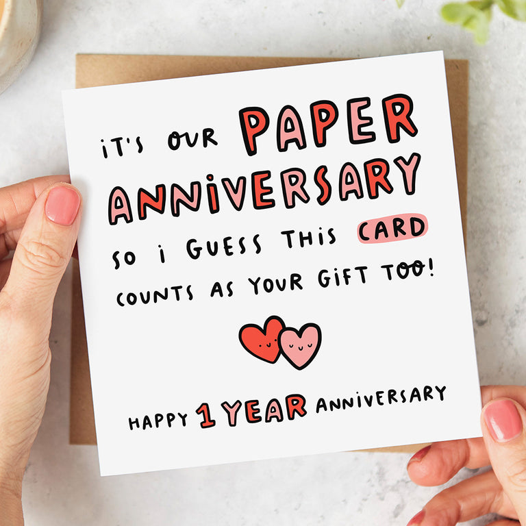 1st Anniversary Card - Paper Gift